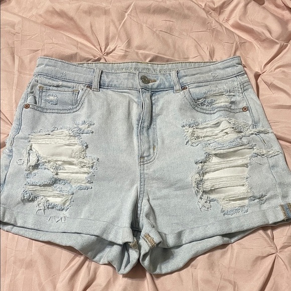 American Eagle Outfitters Pants - American Eagle Outfitters Mom Short Light Wash Distressed Denim Shorts Size 10